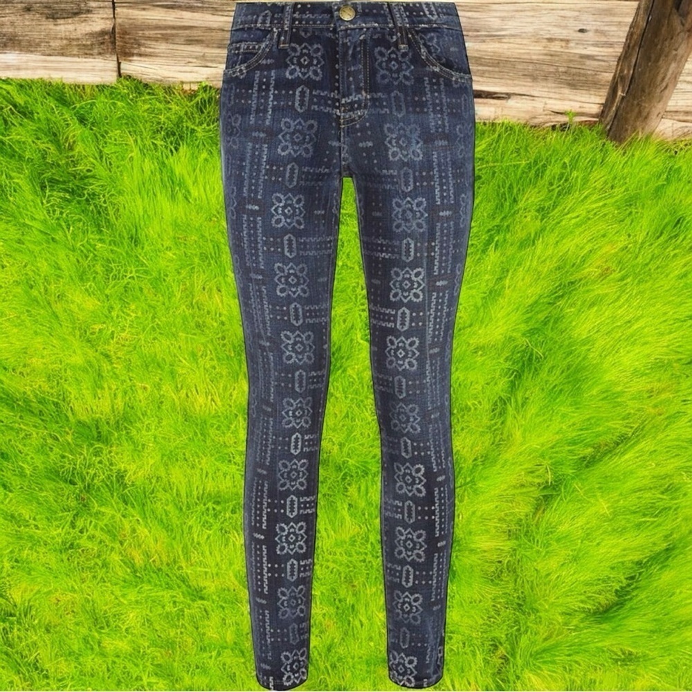 Current/Elliott ‘The Stiletto’ Skinny Leg Jeans in “Bandana” Print Size 28